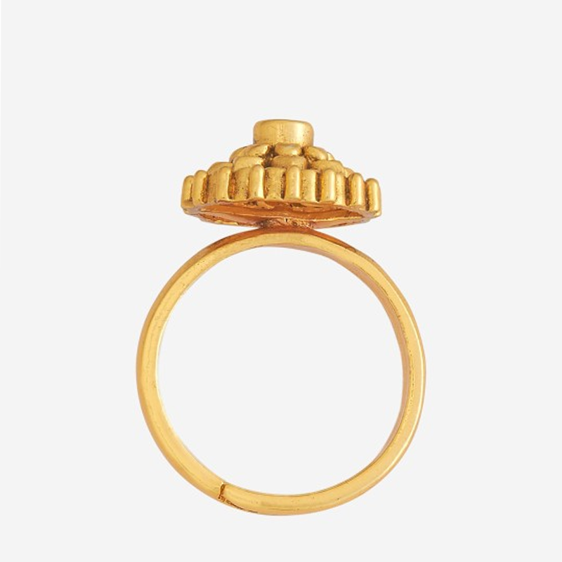Ruby Gold-Plated Ethnic Antique Finger Ring